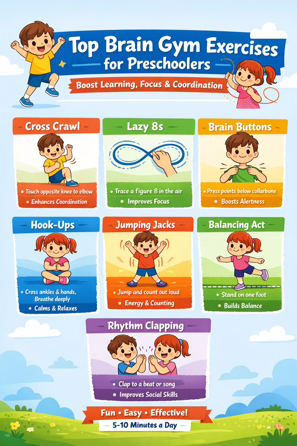Brain Gym Exercises for Preschoolers: Boost Learning, Focus, and Development